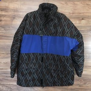 Zara Man Geometric Soft Puffer Coat Jacket Block